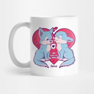 You make me howl wolf love pun Mug